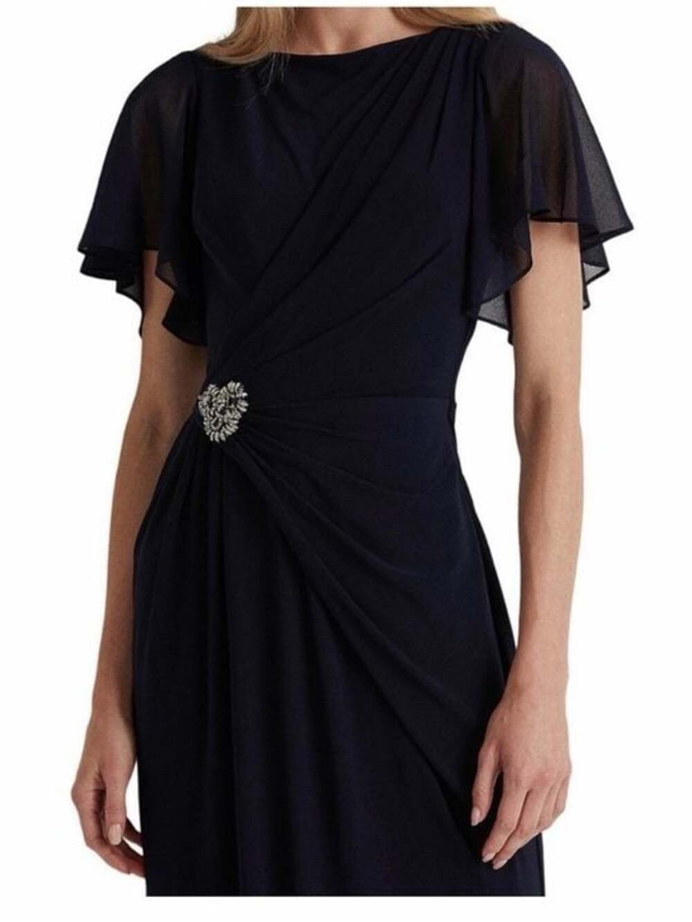 NEW Lauren Ralph Lauren Black Evening Gown Formal Dress Elegant Long Dress